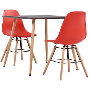 3-tlg. Essgruppe Kunststoff Rot