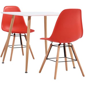 3-tlg. Essgruppe Kunststoff Rot