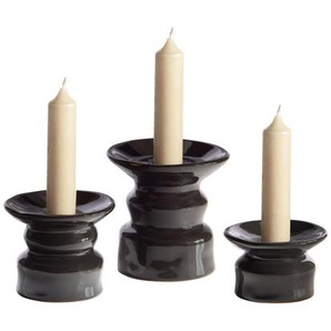 3-tlg. Kerzenhalter-Set aus Keramik