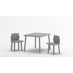 3-tlg. Rechteckiges Kinder Tisch und Stuhl-Set Kitty
