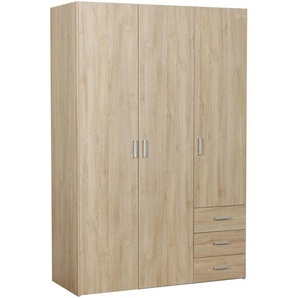 3 türiger Kleiderschrank Schlafzimmer Schrank Drehtürenschrank Eiche Dekor