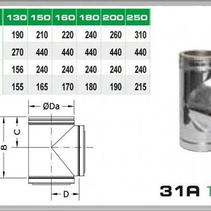 31A/DN180 DW6 T-Stück 87° Dinak