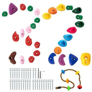 32 Klettergriffe, Kletterfelsen in verschiedenen Größen und Farben für Kinder und Erwachsene, Kletterwandgriffe mit farbigem Kletterseil und Befestigungsmaterial, Kletterwandgriffe für drinnen und draußen PYZJTZ32PCSWYCNHMV0