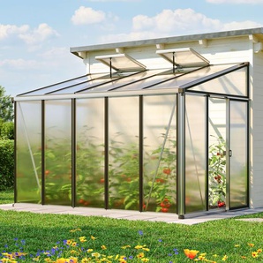 324 x 194 cm Anlehngewächshaus, pulverbeschichtet, Anthrazit RAL 7016 - (GFPV00749)
