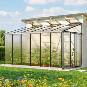 388 x 194 cm Anlehngewächshaus, pulverbeschichtet, Anthrazit RAL 7016 - (GFPV00750)
