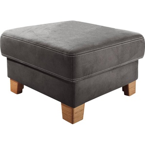 Hocker 3C CARINA Teramo Gr. B/H/T: 70 cm x 47 cm x 70 cm, Luxus-Microfaser weich, grau (anthrazit) Polsterhocker Sitzhocker Hocker passend zur Teramo-Serie