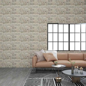 3D-Wandpaneele 10 Stk. Sandfarben Backstein-Optik EPS