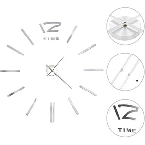 vidaXL 3D-Wanduhr Modernes Design 100 cm XXL Silbern