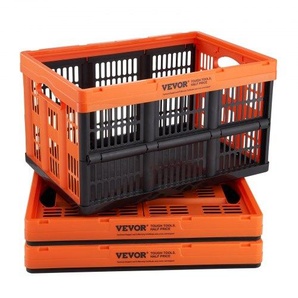 3er-Set 45L Profi Klappbox aus PP Transportbox Faltbarer Aufbewahrungsbox mit Handgriff Stapelbare Kisten Storage Box Faltboxen Stapelboxen für Aufbewahrung & Transport Orange KZDSLCWKCSHS132ETV0