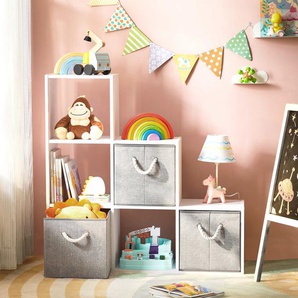 3er-Set Aufbewahrungsbox 30 x 30 x 30 cm Grau