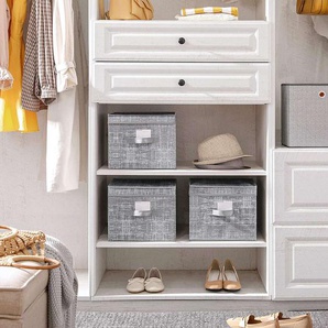 3er-Set Aufbewahrungsbox Faltbox 30 x 40 x 25 cm Grau