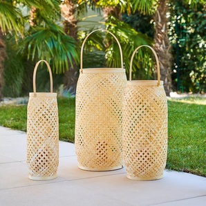 3er-Set Laternen Beige H.52 cm Hespéride