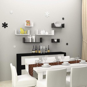 3er-Set Wandregal Wandboard 30/45/60 cm Schwarz