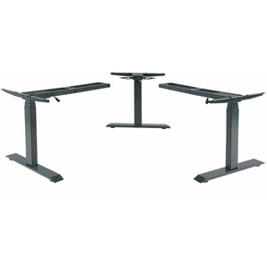3in1 Gestell HHG 758, variables Tischgestell, elektrisch höhenverstellbar Memory 47kg anthrazit-grau