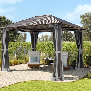 3x3,65 m Hardtop-Gartenpavillon, inkl. 4 Seitenteile, Grey - (300221)