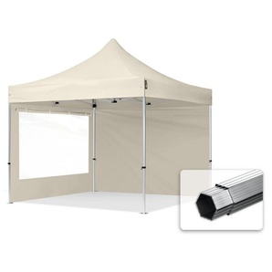 3x3m Aluminium Faltpavillon, inkl. 2 Seitenteile, creme - (600157)