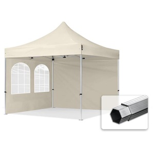 3x3m Aluminium Faltpavillon, inkl. 2 Seitenteile, creme - (600158)