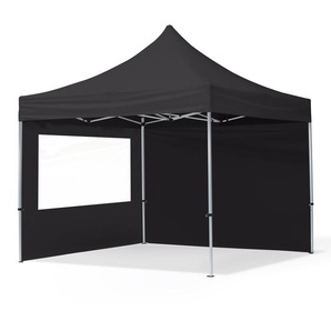 3x3m Aluminium Faltpavillon, inkl. 2 Seitenteile, schwarz - (59015)