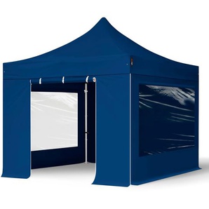 3x3m Aluminium Faltpavillon, inkl. 4 Seitenteile, dunkelblau - (600156)