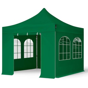 3x3m Aluminium Faltpavillon, inkl. 4 Seitenteile, dunkelgrün - (600138)