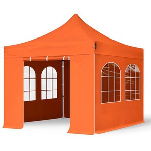 3x3m Aluminium Faltpavillon, inkl. 4 Seitenteile, orange - (600140)