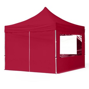 3x3m Aluminium Faltpavillon, inkl. 4 Seitenteile, rot - (59014)
