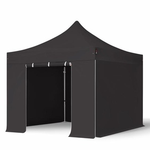 3x3m Aluminium Faltpavillon, inkl. 4 Seitenteile, schwarz - (59136)