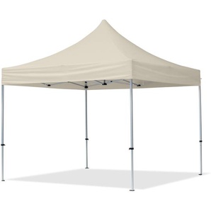 3x3m Aluminium Faltpavillon, ohne Seitenteile, creme - (59002)