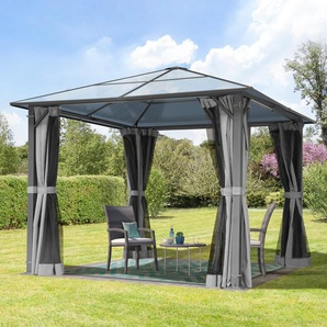 3x3m Hardtop Gartenpavillon, inkl. 4 Seitenteile, Grey - (300214)