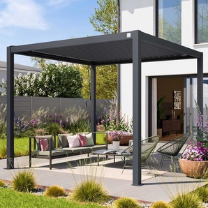 3x3m Pergola in Anthrazit; mit Lamellendach in Anthrazit - (400122)