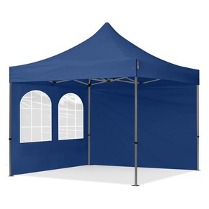 3x3m Stahl Faltpavillon, inkl. 2 Seitenteile, dunkelblau - (600007)