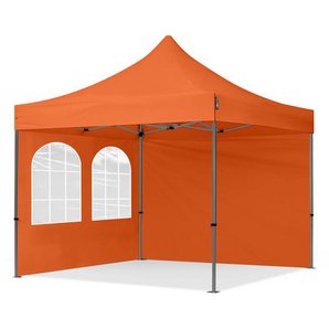 3x3m Stahl Faltpavillon, inkl. 2 Seitenteile, orange - (600027)
