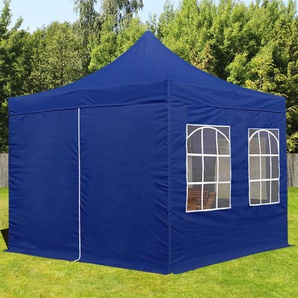 3x3m Stahl Faltpavillon, inkl. 4 Seitenteile, blau - (582633)