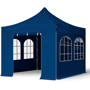 3x3m Stahl Faltpavillon, inkl. 4 Seitenteile, dunkelblau - (600009)