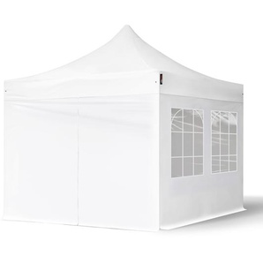 3x3m Stahl Faltpavillon, inkl. 4 Seitenteile, weiß - (581829)