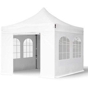3x3m Stahl Faltpavillon, inkl. 4 Seitenteile, weiß - (600038)