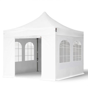 3x3m Stahl Faltpavillon, inkl. 4 Seitenteile, weiß - (600111)