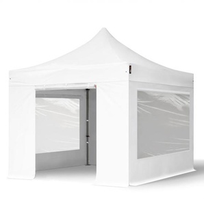 3x3m Stahl Faltpavillon, inkl. 4 Seitenteile, weiß - (600112)