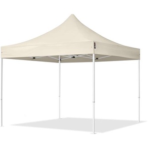 3x3m Stahl Faltpavillon, ohne Seitenteile, creme - (581826)