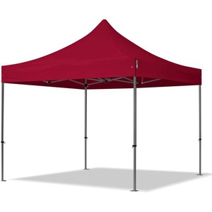 3x3m Stahl Faltpavillon, ohne Seitenteile, rot - (600031)