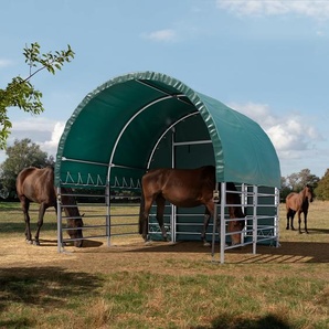 3x3m Weidezelt, PVC-Plane, dunkelgrün, Erdbefestigung - (330668)