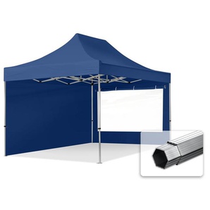 3x4,5m Aluminium Faltpavillon, inkl. 2 Seitenteile, dunkelblau - (600209)