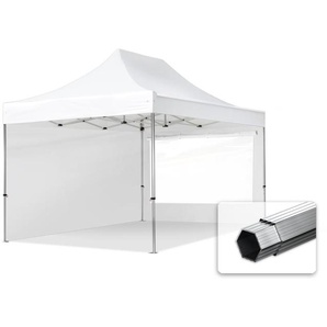 3x4,5m Aluminium Faltpavillon, inkl. 2 Seitenteile, weiß - (600214)