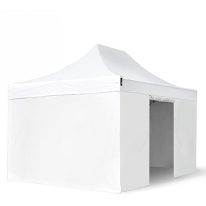 3x4,5m Aluminium Faltpavillon, inkl. 4 Seitenteile, weiß - (578687)