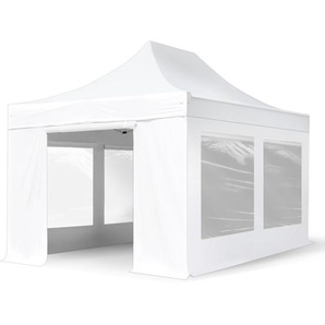3x4,5m Aluminium Faltpavillon, inkl. 4 Seitenteile, weiß - (582876)