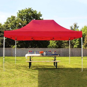 3x4,5m Aluminium Faltpavillon, ohne Seitenteile, rot - (600194)