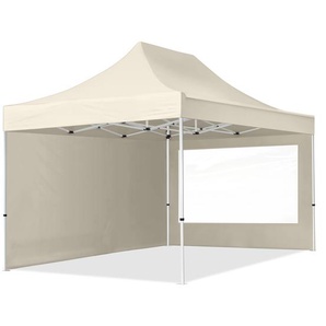 3x4,5m Stahl Faltpavillon, inkl. 2 Seitenteile, creme - (59042)