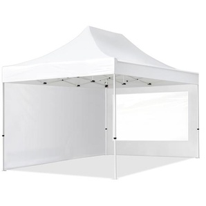3x4,5m Stahl Faltpavillon, inkl. 2 Seitenteile, weiß - (59048)