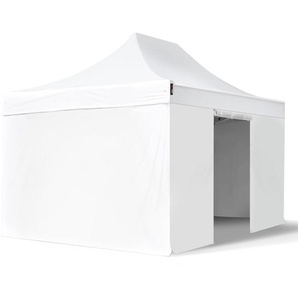 3x4,5m Stahl Faltpavillon, inkl. 4 Seitenteile, weiß - (600061)