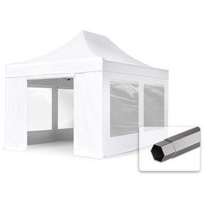 3x4,5m Stahl Faltpavillon, inkl. 4 Seitenteile, weiß - (600062)